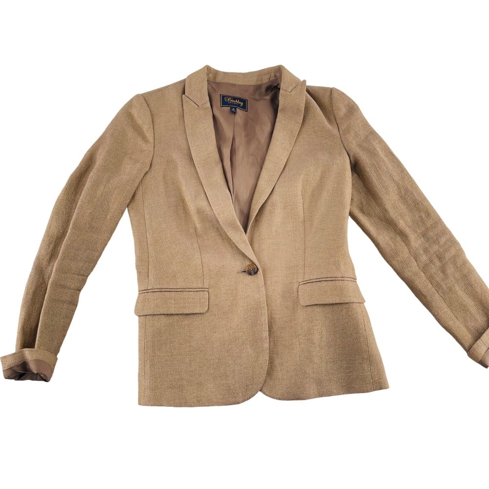 Buckley Tailors Womens Tan Wool Blazer Jacket Size 0‎